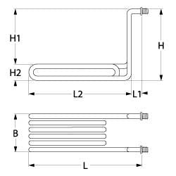 Heizkörper für industrielle Fritteusen (2.050 W / 230 V, Hersteller: Angelo-Po u.a.)
