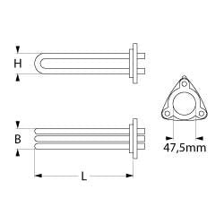 Heizkörper für Geschirrspülmaschinen (10.500 W / 230 V, Hersteller: Electrolux, Zanussi u.a.)