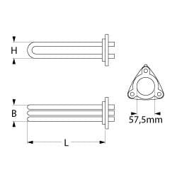 Heizkörper für Geschirrspülmaschinen (9.000 W / 230V, 400 V, Hersteller: Angelo Po, Conmenda, Hoonved, Rosinox u.a.)