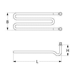 Heizkörper für Geschirrspülmaschinen (3.000 W / 230 V, Hersteller: Bartscher, Colged, Eurotec, Fagor, Hobart, Mastro u.a.)