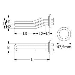Heizkörper für Geschirrspülmaschinen (6.600 W / 240 V, Hersteller: Jemi u.a.)